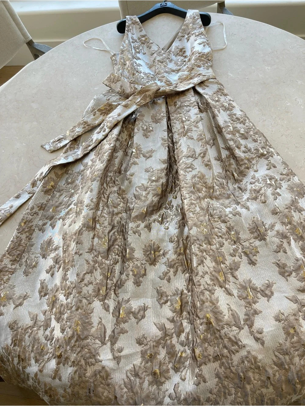 NEW Donna Karan New York Metallic Brocade Sleeveless Wrap Ball Gown Size 8 - Picture 12 of 17